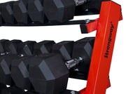 Strongway Gym Supplies Strongway Complete Hex Dumbbells Set with 3 Tier Storage Rack + Adjustable Weight Bench