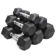 Strongway Gym Supplies Strongway Complete Hex Dumbbells Set with 3 Tier Storage Rack + Adjustable Weight Bench