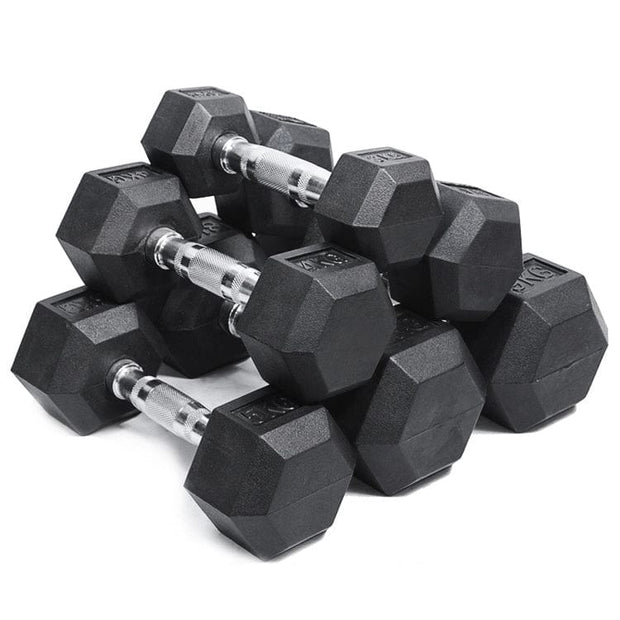 Strongway Gym Supplies Strongway Complete Hex Dumbbells Set with 3 Tier Storage Rack + Adjustable Weight Bench