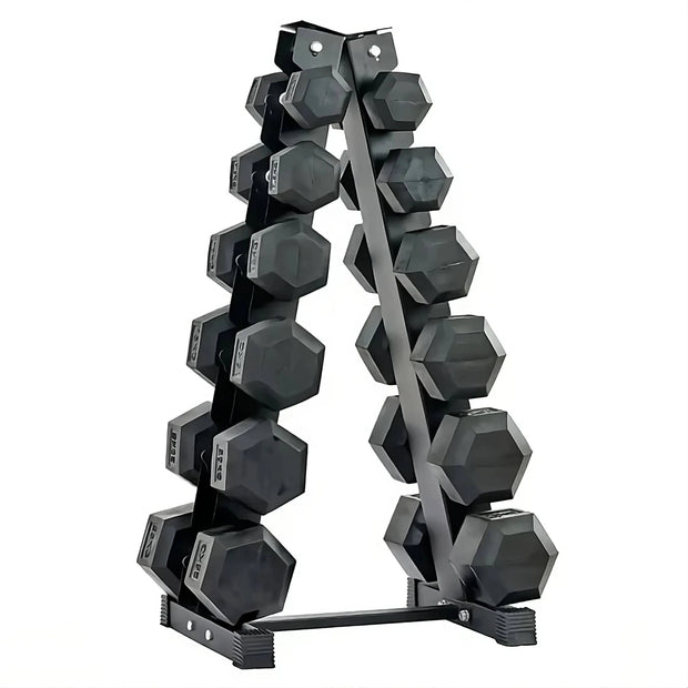 Strongway Gym Supplies Strongway Complete Hex Dumbbells Set with Storage Stand