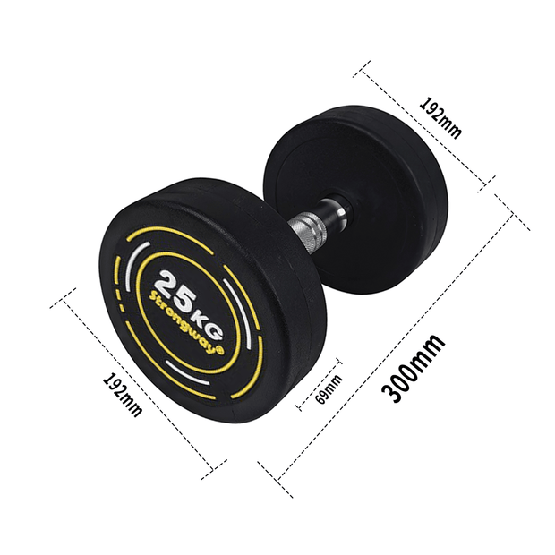 Strongway Gym Supplies Strongway Complete Rubber Dumbbells Set with 3 Tier Storage Rack