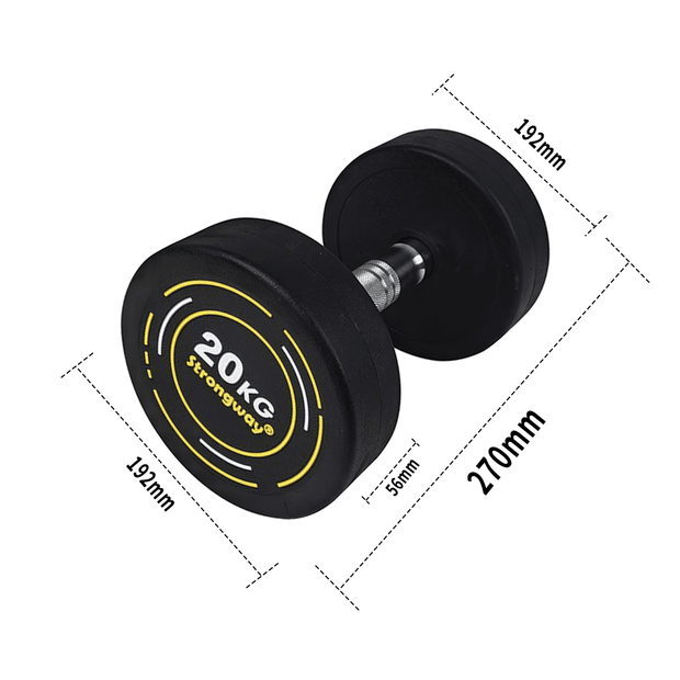 Strongway Gym Supplies Strongway Complete Rubber Dumbbells Set with 3 Tier Storage Rack