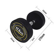 Strongway Gym Supplies Strongway Complete Rubber Dumbbells Set with 3 Tier Storage Rack