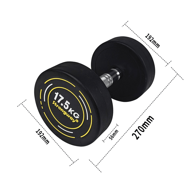 Strongway Gym Supplies Strongway Complete Rubber Dumbbells Set with 3 Tier Storage Rack