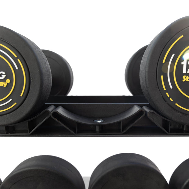 Strongway Gym Supplies Strongway Complete Rubber Dumbbells Set with 3 Tier Storage Rack