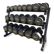 Strongway Gym Supplies Strongway Complete Rubber Dumbbells Set with 3 Tier Storage Rack