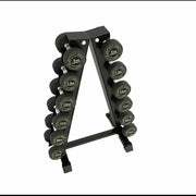 Strongway Gym Supplies Strongway Complete Rubber Dumbbells Set with Storage Stand and Adjustable Weight Bench