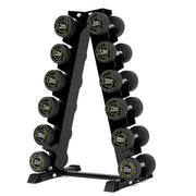 Strongway Gym Supplies Strongway Complete Rubber Dumbbells Set with Storage Stand