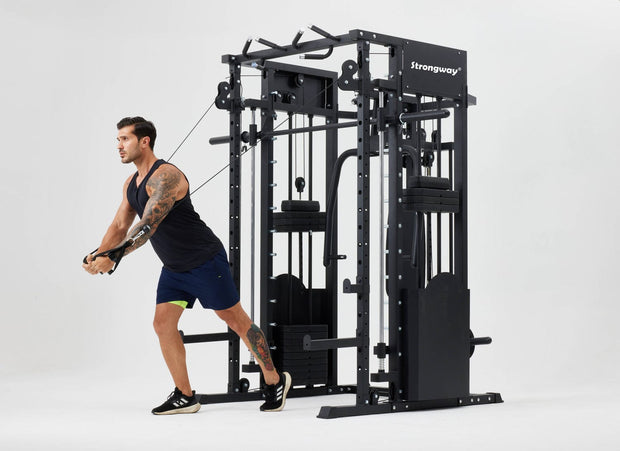 Strongway Gym Supplies Strongway ELITE Multi Gym Smith Machine with Weights - Multifunction Home Gym Machine