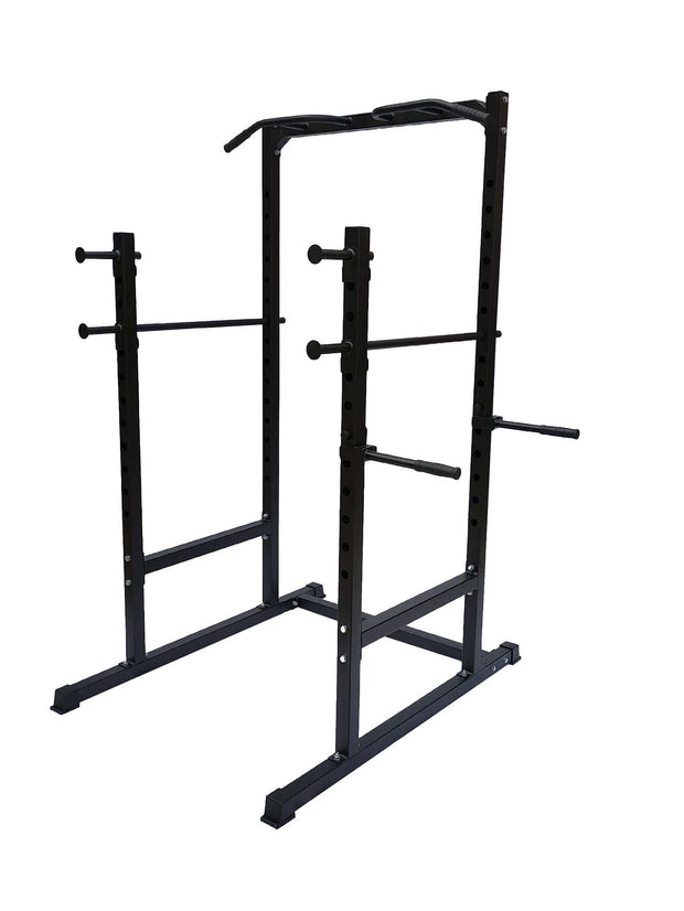 Strongway Gym Supplies Strongway Half Power Cage Multi Gym Squat Rack + Dip Station Tower