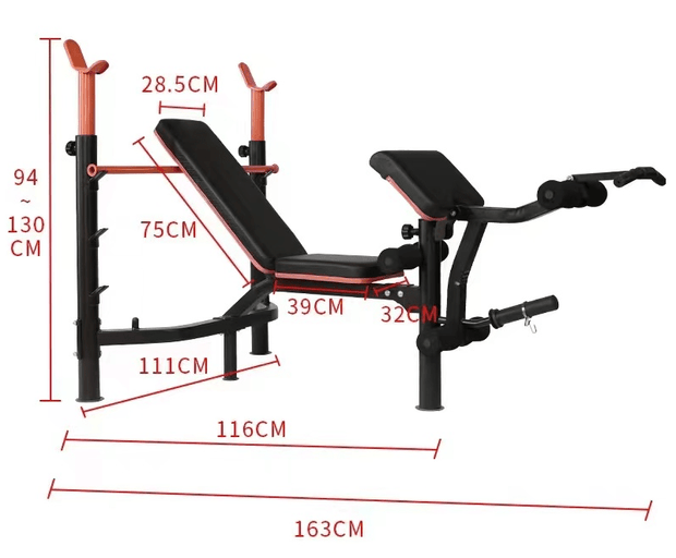 Strongway Gym Supplies Strongway Heavy Duty Multi Gym Machine - Adjustable Weight Bench with Barbell Rack