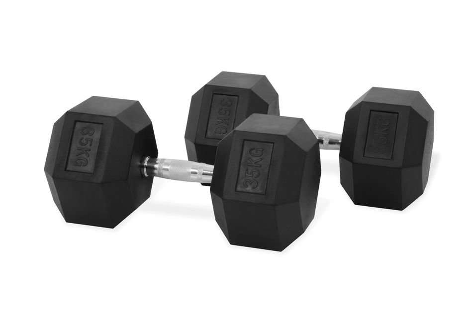 Strongway Hex Dumbbells Rubber Dumbbells | UK
