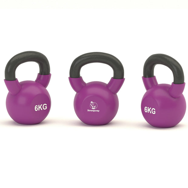 Strongway Gym Supplies 1 X 6KG KETTLEBELL Strongway Kettlebell Sets - Neoprene Covered Kettlebells 4KG-16KG