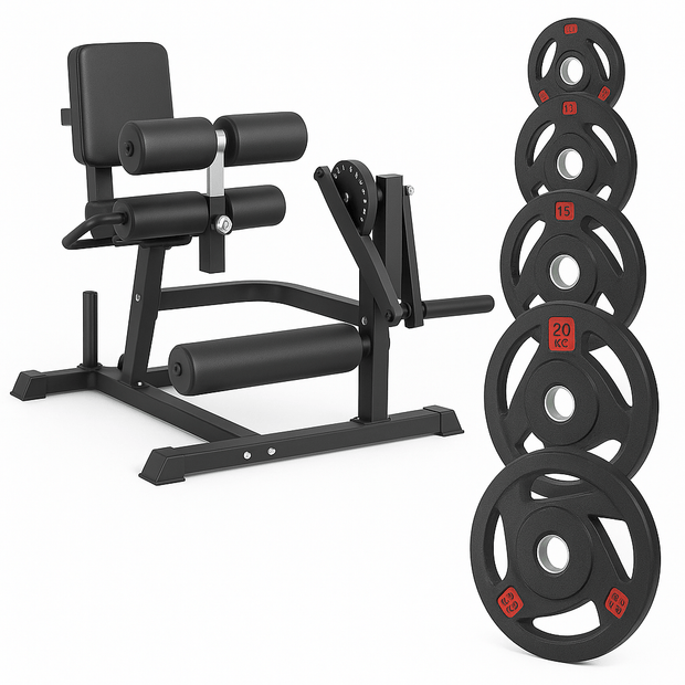 Strongway Gym Supplies Leg Machine with 50KG Weight Plates Strongway Leg Curl and Extension Machine with Weights Packages