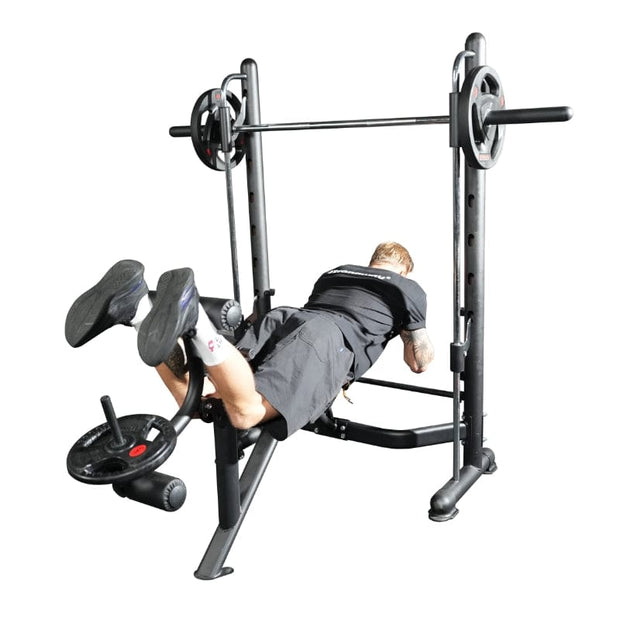 Strongway Gym Supplies Strongway Multi-Function Adjustable Bench with Preacher Curl, Leg Extension, Smith Bar & Weights Sets