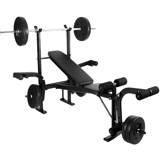 Strongway Gym Supplies Strongway Multi Gym - Adjustable Weight Bench with Barbell Rack (Foldable)