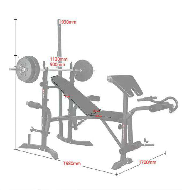Strongway Gym Supplies Strongway Multi Gym Machine - Adjustable Weight Bench with Barbell Rack