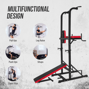 Strongway Gym Supplies Strongway Multi-Gym Power Tower Dip Station with Bench and Pull Up Bar