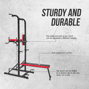 Strongway Gym Supplies Strongway Multi-Gym Power Tower Dip Station with Bench and Pull Up Bar