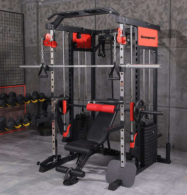 Strongway Gym Supplies Strongway Multi Gym Smith Machine with Weights - Multifunction Home Gym Machine