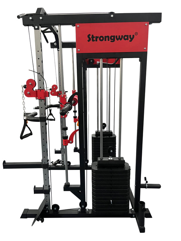 Strongway Gym Supplies Strongway Multi Gym Smith Machine with Weights - Multifunction Home Gym Machine