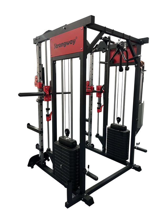 Strongway Gym Supplies Strongway Multi Gym Smith Machine with Weights - Multifunction Home Gym Machine