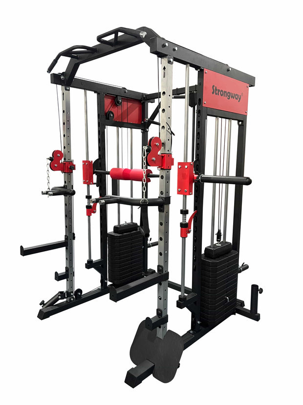 Strongway Gym Supplies Strongway Multi Gym Smith Machine with Weights - Multifunction Home Gym Machine