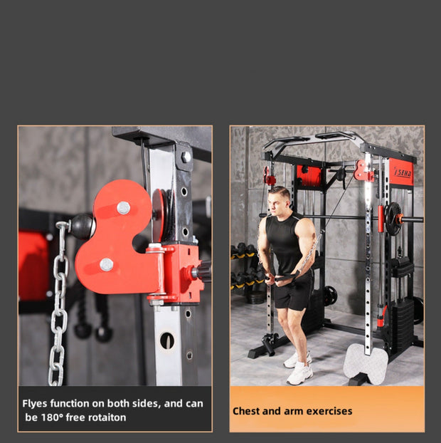 Strongway Gym Supplies Strongway Multi Gym Smith Machine with Weights - Multifunction Home Gym Machine