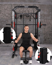Strongway Gym Supplies Strongway Multi Gym Smith Machine with Weights - Multifunction Home Gym Machine