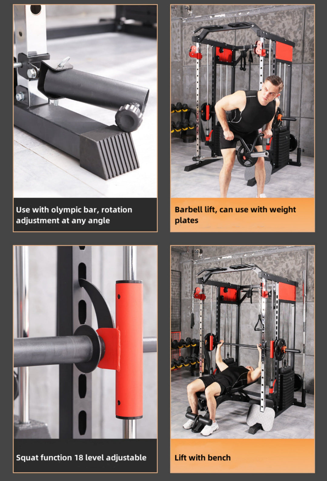 Power Rack Strongway Multi Gym Smith Machine With 177KG Weight Stack ...