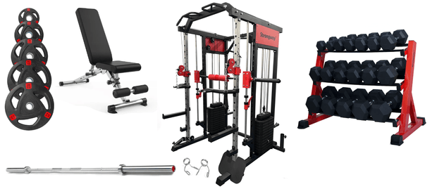 Strongway Gym Supplies Strongway Multi Gym Smith Machine with Weights Packages
