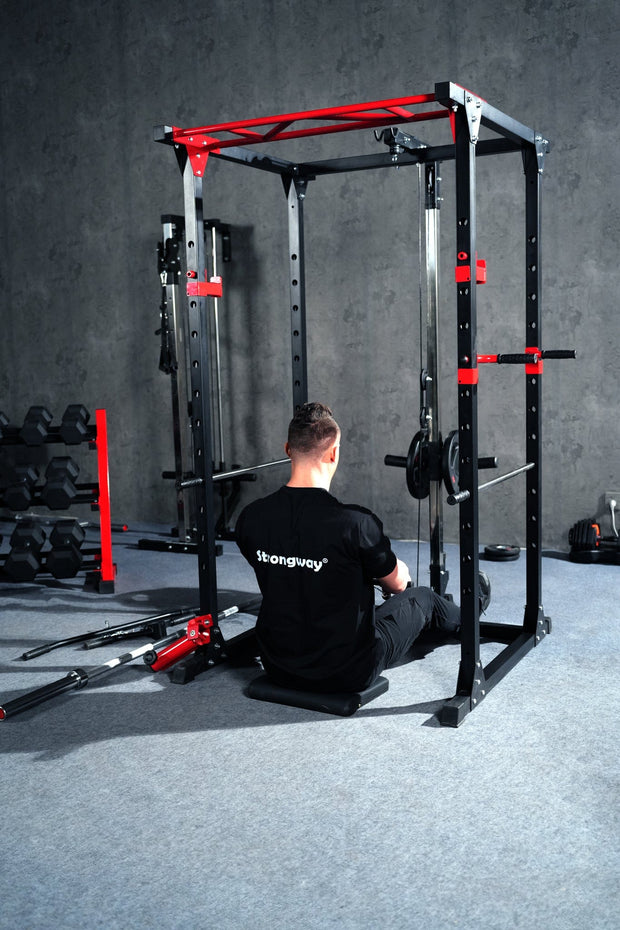 Multi-Gym Squat Rack (Power Cage with Cable Pulley System) | Strongway ...