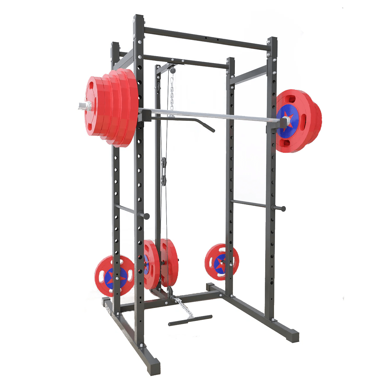 Multi-Gym Squat Rack (Power Cage with Cable Pulley System) | Strongway ...