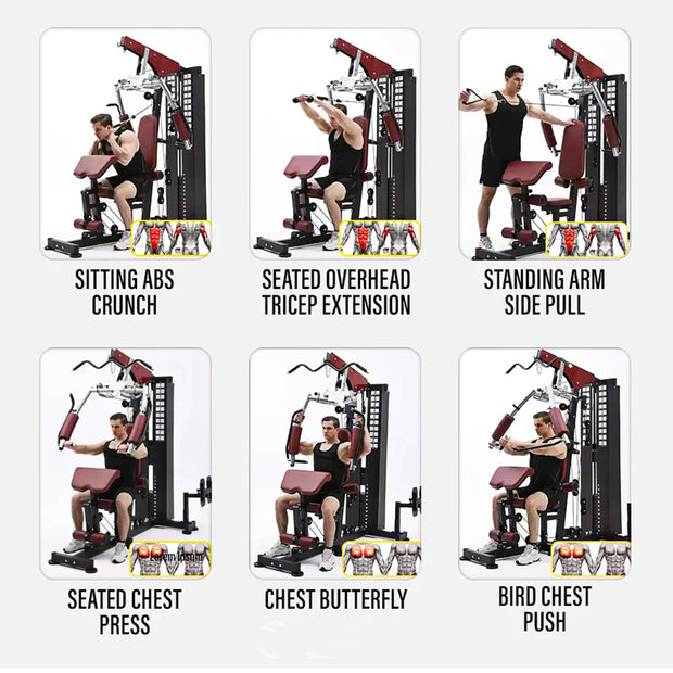Strongway Gym Supplies Strongway Multi Gym with Weights - Multifunction Home Gym Machine