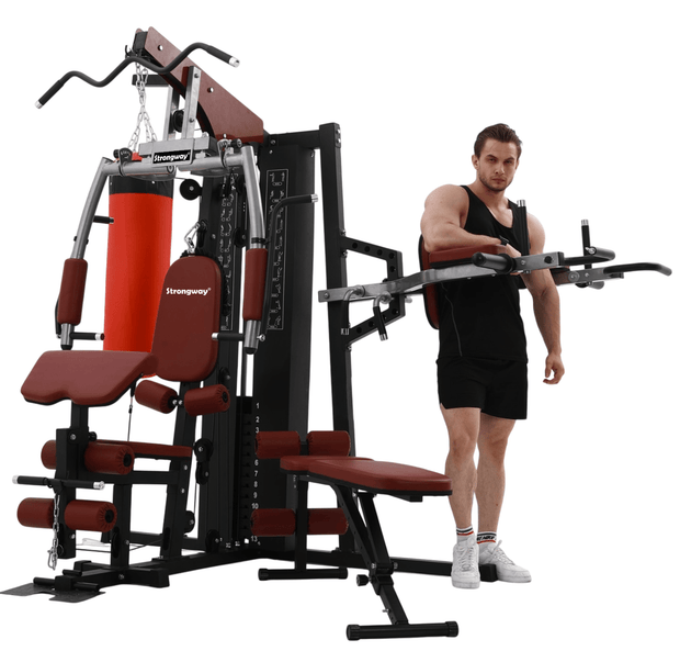 Strongway Gym Supplies Strongway Multi Gym with Weights - Multifunction Home Gym Machine