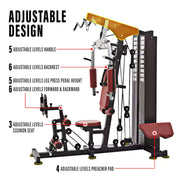 Strongway Gym Supplies Strongway Multi Gym with Weights - Multifunction Home Gym Machine