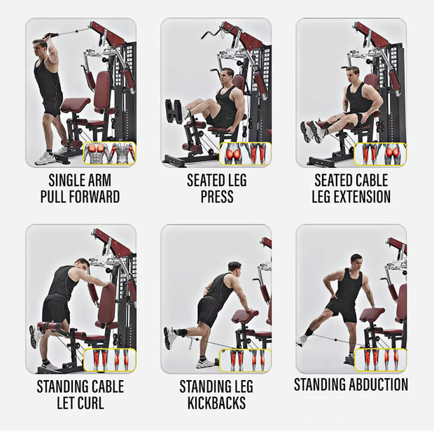 Strongway Gym Supplies Strongway Multi Gym with Weights - Multifunction Home Gym Machine