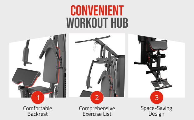 Strongway Gym Supplies Strongway Multi Gym with Weights - Multifunction Home Gym Machine