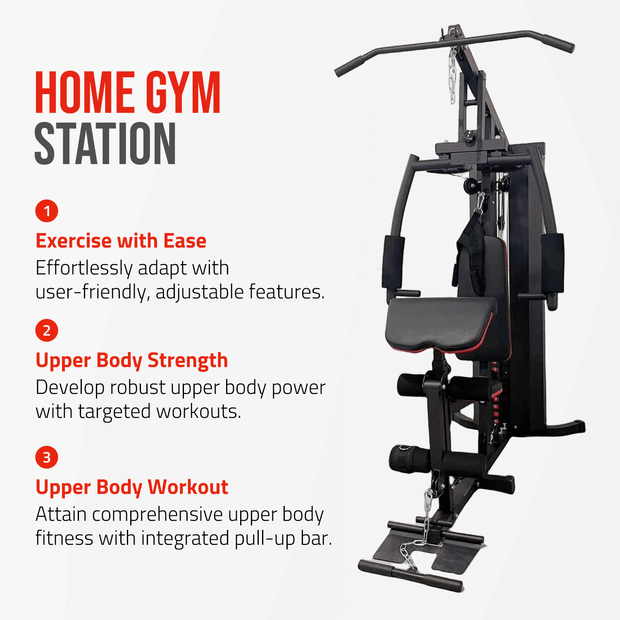 Strongway Gym Supplies Strongway Multi Gym with Weights - Multifunction Home Gym Machine