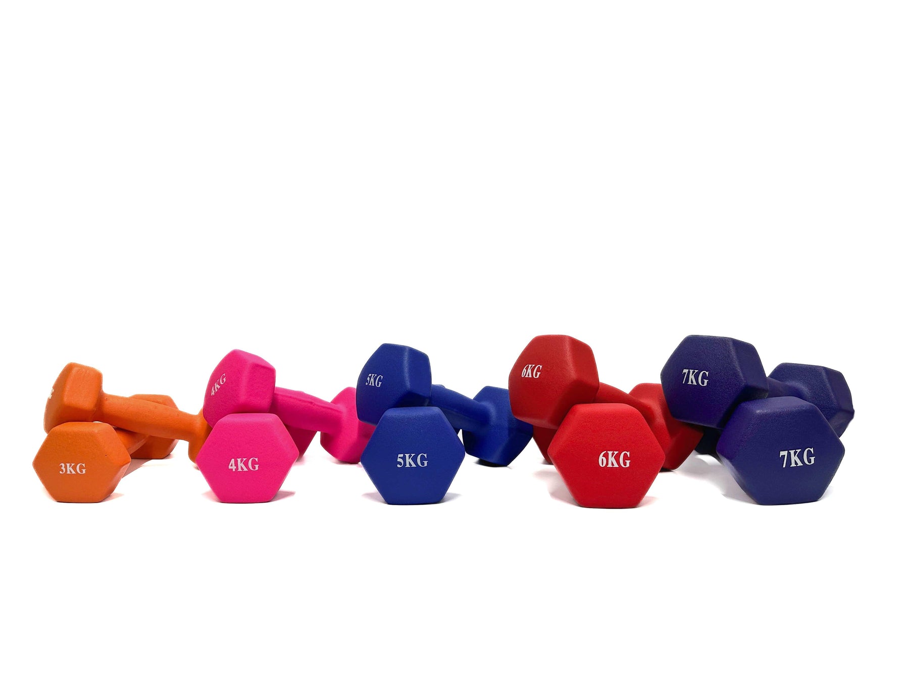 STRONGWAY Neoprene Hex Dumbbells With Stand Gym Weight Training