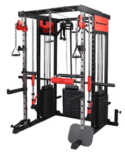 Strongway Gym Supplies Strongway PREMIUM Multi Gym Smith Machine with Weights (3 Weight Stacks) - Multifunction Home Gym Machine