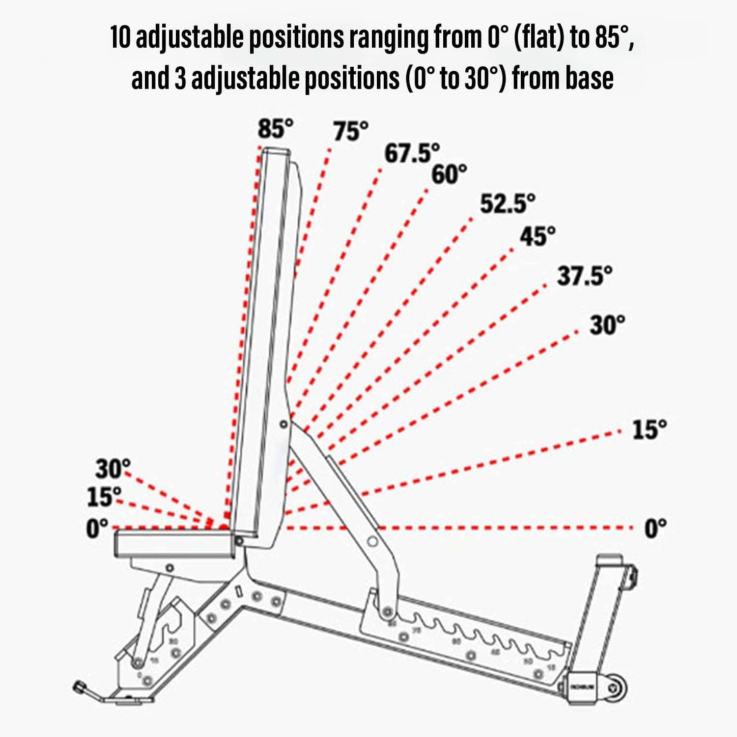 Deep Bench Image Strong Roster Adjustable Weight Bench (Foldable) Home Gym Workout