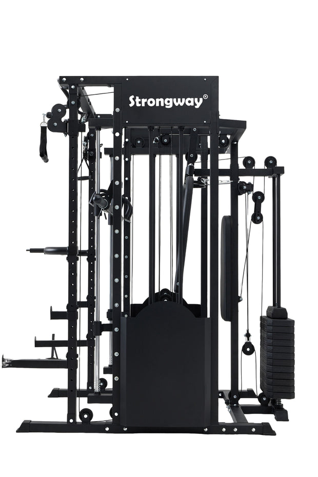 Strongway Gym Supplies Strongway ULTIMATE Multi Gym Smith Machine with Weights (3 Weight Stacks) - Multifunction Home Gym Machine
