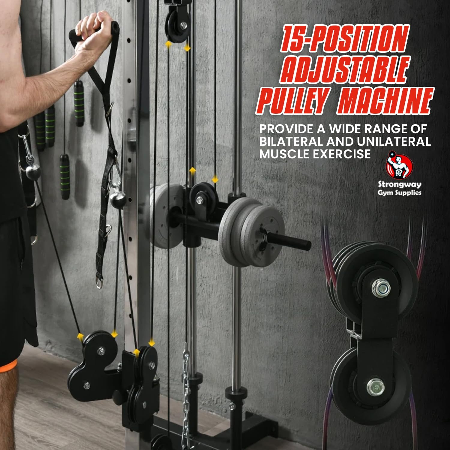 Multi-Gym Squat Rack (Power Cage with Cable Pulley System) | Strongway ...