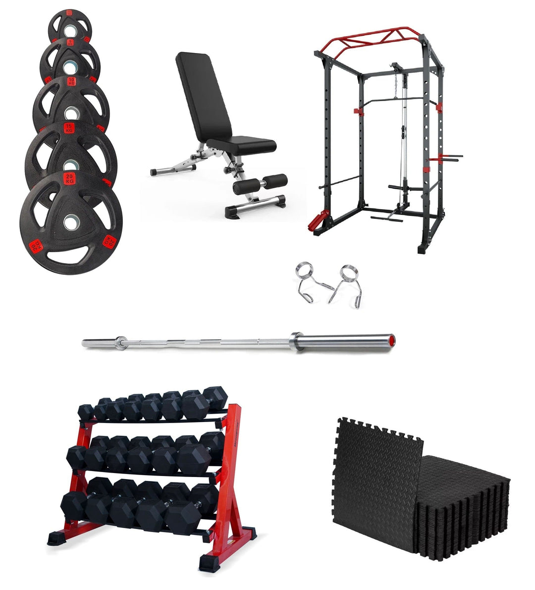 Weight Plates Barbell Dumbbells Power Cage Sets | Strongway Gym
