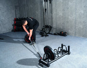 Strongway Gym Supplies Weight Plate and Vertical Bar Holder Storage Rack
