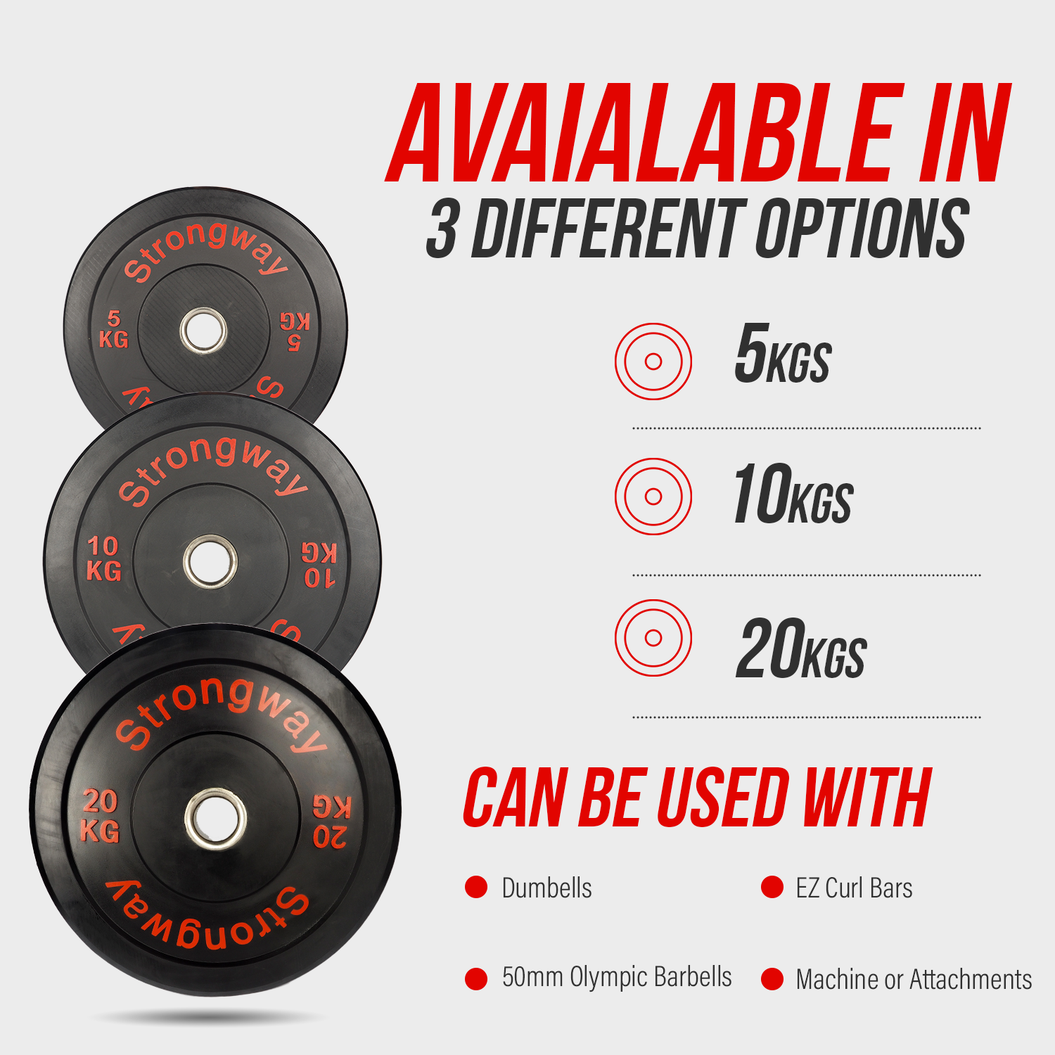 Bumper Plates - Strongway Gym Supplies