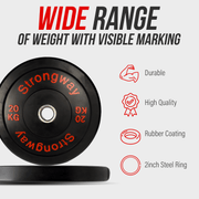 Strongway Gym Supplies Free Weights 50KG/ 70KG/ 100KG/ 120KG/ 150KG Olympic Bumper Weight Plates Set