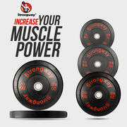 Strongway Gym Supplies Free Weights 50KG/ 70KG/ 100KG/ 120KG/ 150KG Olympic Bumper Weight Plates Set