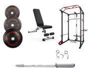 Strongway Gym Supplies Free Weights 50KG Olympic Bumper Weight Plates + Multi-Gym Squat Rack + Adjustable Weight Bench / + 6FT Barbell 50KG / 70KG / 100KG Olympic Bumper Weight Plates + 6FT or 7FT Olympic Barbell + Multi-Gym Squat Rack  + Adjustable Weight Bench